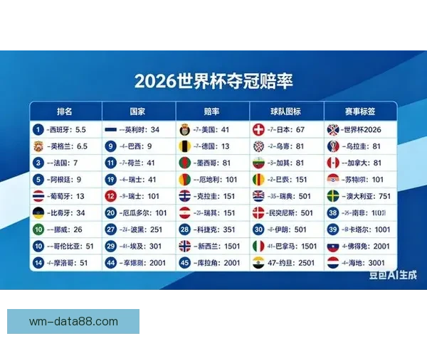 深度解析2026世界杯投注赔率变化趋势与热门球队夺冠概率全面前瞻